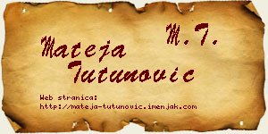 Mateja Tutunović vizit kartica